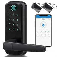Serrure Intelligente Tuya WiFi avec Protocole Matter, en Alliage d'Aluminium, Compatible TTlock HomeKit Alexa, Poignée Numérique, Verrouillage par Empreinte Digitale pour Airbnb