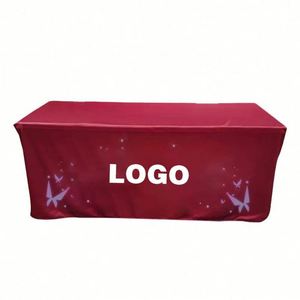 Nappe de table sportive blanche en polyester imperméable et infroissable, imprimée par sérigraphie, pour événements promotionnels en gros - Product Image 4