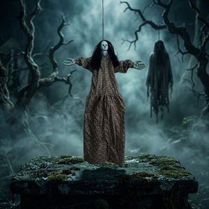 Bestseller Transfrontaliero: Grandi Decorazioni Floreali di Halloween in Plastica per Ragazze Adolescenti, Ornamenti Appesi per Esterni e Ingressi - Product Image 1