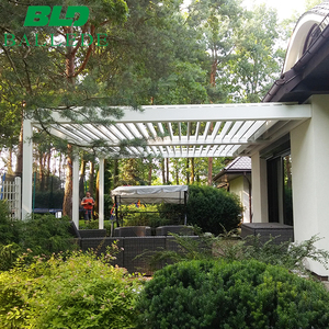 Pergola Moderna Motorizzata Impermeabile con Tetto a Lamelle in <span class=keywords><strong>Alluminio</strong></span> <span class=keywords><strong>e</strong></span> Porte Scorrevoli in <span class=keywords><strong>Vetro</strong></span> - Product Image 5
