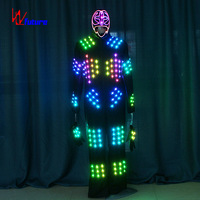 Costume de robot LED lumineux pour spectacle sur scène, combinaison avec masque et gants pour boîte de nuit, festival de musique EDM, défilé de carnaval, spectacle