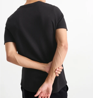 T-shirt avec logo personnalisé de haute qualité à la mode simple texturé gaufré haut ajusté T-shirt pour hommes marques de gros