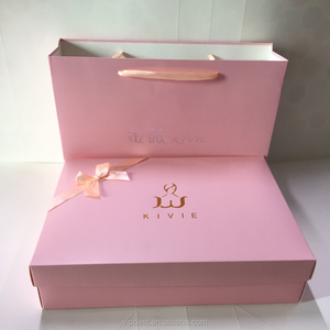 Paper Boxes Pink Paper Jewelry Bag And Box Set Packaging Cardboard Box With Handle