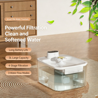 Fontaine à eau pour animaux de compagnie ChongxinIOT avec capteur, 3,2 L, sans fil, filtre à 5 étapes, batterie 4000 mAh, distribution automatique d'eau, distributeur d'eau pour animaux de compagnie