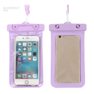 IPX8 Floating Waterproof Phone Pouch Fits Up to 6.5" Cell Phone PVC Cellphone Case Dry Bag with Lanyard