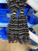 RXHAIR Factory, Cabello Humano 100% para Trenzas, Cabello Super Double Drawn a Granel, Trenzas Boho, Rizado Profundo, Completo y Grueso