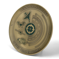 Plaques de récompense personnalisées en métal 3D rondes, style médaille patriotique, en alliage de zinc et laiton, finition cuivre antique, plaque souvenir en métal