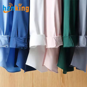 Ehanking camicia da uomo in tinta unita Anti rughe da uomo Casual a manica lunga elasticizzata Slim Fit camicetta - Product Image 3