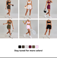 Tout nouvel ensemble de shorts d'usine personnalisé soutien-gorge dos nu de Yoga à soutien élevé respirant taille haute shorts de gymnastique 2 pièces ensemble