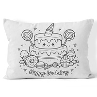 Taie d'oreiller à colorier soi-même, tissu blanc, marqueurs, thème spatial, design animal moderne, à personnaliser, cadeau parent-enfant, taie d'oreiller OEM
