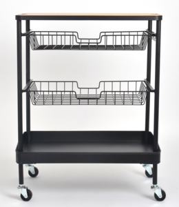 ट्राली रसोई फर्नीचर सामान्य उपयोग होम भंडारण पैकिंग 3 स्तरीय धातु जाल भंडारण टोकरी रसोई ट्राली - Product Image 3