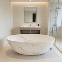 Baignoire autoportante moderne, style artistique, couleur gris, peinture à l'encre, pour appartement, salle de bain, motif tourbillon dynamique, luxe