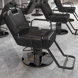 Chaise de barbier inclinable et réglable en hauteur, design moderne haut de gamme, multifonctionnelle avec revêtement en cuir chaud pour salon de beauté et spa - Product Image 1