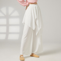 Pantalon de danse moderne pour femme, coupe ample, avec jupe intégrée, pour la pratique et la performance, style classique moderne, jambe large