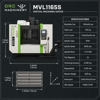 Centre d'usinage vertical CNC VMVL1165S DRC Machinery avec broche BT50 6000 tr/min, axe Z à glissières pour coupes lourdes