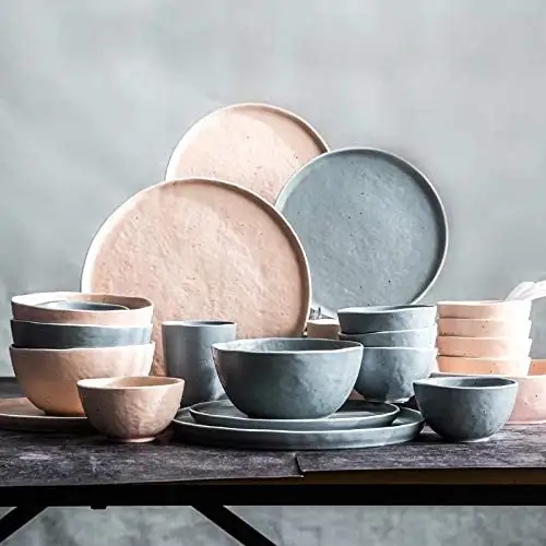 Großhandel benutzer definierte Logo matt Speckle nordischen Stil Geschirr Sets Keramik Geschirr Set Geschirr Set Porzellan