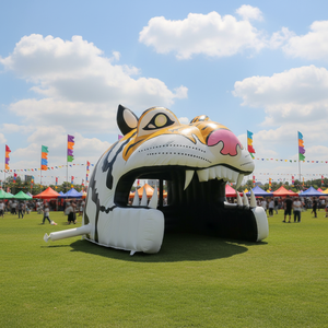 Tunnel Gonfiabile a Forma di Testa di Tigre con Ventilatore per Eventi Sportivi, Ingresso per Attività Commerciali, Tunnel Gonfiabile a Forma di Animale - Product Image 1