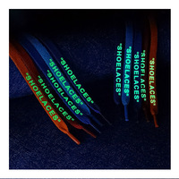 Lacets lumineux qui brillent dans le noir Xd999, lettres anglaises imprimées, design plat, compatibles avec les baskets, lettrage coloré, athlétique