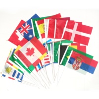 Drapeau du Qatar 2022 pour la Tunisie avec mât en PP, tissu polyester, 32 drapeaux par sac pour l'encouragement
