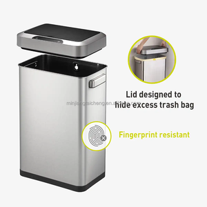 EKO <span class=keywords><strong>Horizon</strong></span> Poubelle à détecteur de mouvement en acier inoxydable brossé de 11.9 gallons, poubelle de cuisine 45 litres - Product Image 2