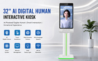 Kiosque interactif IA avec écran tactile de 32 pouces, bande lumineuse LED, terminal vocal pour la réception des clients dans les centres commerciaux