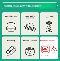 Papier d'emballage pour sandwich en aluminium anti-graisse avec logo personnalisé, faible MOQ, pour restaurants, hamburgers, pains, personnalisation rapide
