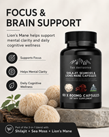 Compléments de Shilajit de l'Himalaya Premium – Capsules Énergie et Immunité Très Demandées pour Adultes – Suppléments à Base de Plantes (Mousse de Mer, Crinière de Lion)