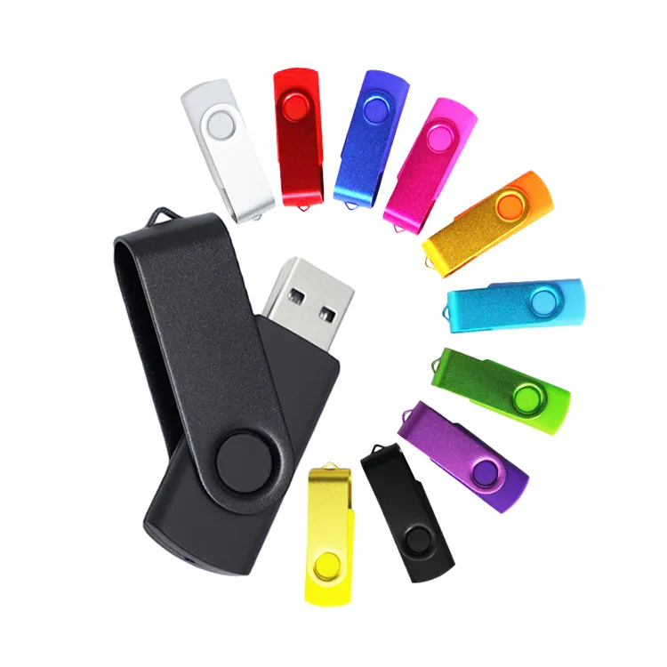 Promotional cool gadgets 2023 usb flashdrive metal swivel design different color optional flash memory disk 8 16 32 64 128 256GB