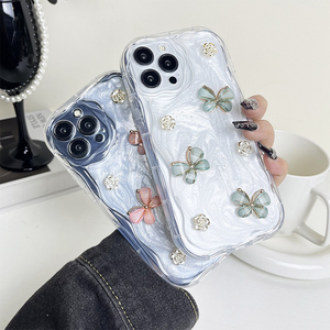 <span class=keywords><strong>Coque</strong></span> de téléphone portable en silicone de luxe avec paillettes époxy motif papillon floral, style coréen Ins, pour femmes, compatible avec <span class=keywords><strong>iPhone</strong></span> 17 Pro Max, 13, 12, 11, <span class=keywords><strong>14</strong></span>, 15 <span class=keywords><strong>Plus</strong></span> - Product Image 3