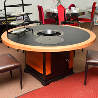 Table de barbecue électrique sans fumée en acier inoxydable avec dessus en marbre pour restaurant, barbecue coréen, table de barbecue personnalisée pour usage commercial