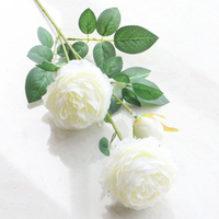 Fabricant de fleurs artificielles, vente directe, pivoine à trois têtes européenne, fleurs artificielles pour la décoration de la maison et des mariages