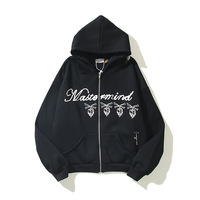 Sweat-shirt d'hiver à capuche zippé en coton coupe ample pour homme, style streetwear, motif Cactus Jack Skull Hip-Hop