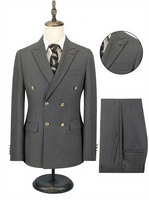 Blazer Formal Kustom Kualitas Tinggi Setelan Jas 2 Potong Pria Jas Pernikahan Profesional Pria Ukuran Plus