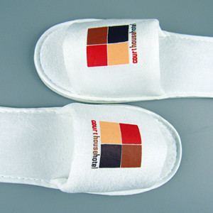 Pantuflas Desechables de Hotel de <span class=keywords><strong>5</strong></span> Estrellas con Logotipo, Suela Gruesa de EVA, Forro de Felpa - Product Image 1
