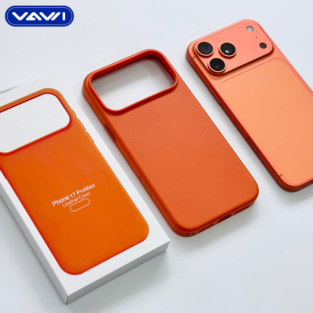 VAWI L197 Luxury High-quality PU Leather Phone case for iPhone 17 16 15 14 13 Pro Max Magnetic Charging Shockproof Fundas Movil