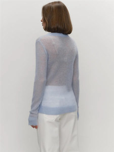 Maglietta 2025 elegante francese a maniche lunghe Casual e Sexy aderente con Top sottili lavorato a maglia in bianco maglione Slim Top da donna - Product Image 6