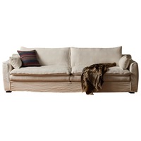 Canapé en tissu style crème, design rétro Wabi Sabi, entièrement amovible et lavable, idéal pour petits espaces, salon, style Mid-Century