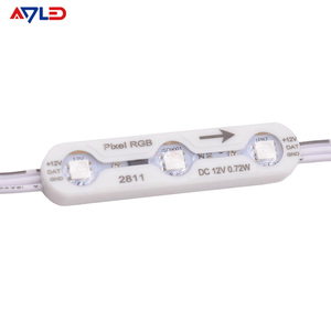 Module LED programmable RGBIC 12V, 0,72W, dimmable, pleine couleur, 70*15mm, SMD5050, 3 LED, IP68, étanche, adressable - Product Image 2