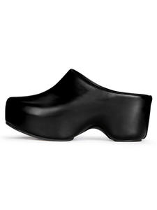 कस्टम महिलाओं के लिए बंद पैर की अंगुली वाले आधे फर के चप्पल, बड़े आकार के नुकीले पैर की अंगुली के मोटे तलवे, आरामदायक काले मोज़री और खच्चर के जूते महिलाओं के लिए - Product Image 6