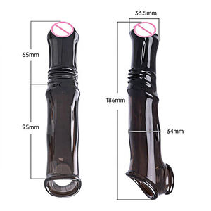 เครื่องสั่นสำหรับผู้ใหญ่เครื่องนวดเซ็กซ์ทอยสำหรับผู้ชายถุงยางอนามัยม้ายืดแขนขยายอวัยวะเพศชายใช้ซ้ำได้ - Product Image 4