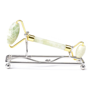 In stock! High quality facial massager green gua sha tool set jade roller with box packing