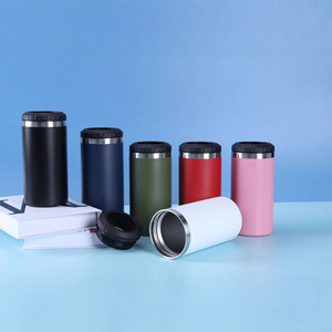 Enfriador de Latas de Acero Inoxidable de 16 oz, Interior SUS304, Exterior 201, Revestimiento sin Costuras, Doble Tapa Aislada, Porta Latas de Cerveza, Logotipo Personalizado - Product Image 4