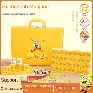 Jeu <span class=keywords><strong>de</strong></span> société Mahjong mignon et tendance, thème Bob l'éponge, pour la maison, 40/42/44 tuiles, édition limitée, cadeau personnalisé pour dortoir - Product Image 2
