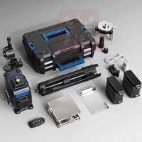 Ensemble de niveau laser vert avec trépied pour usage extérieur, haute précision, nivellement entièrement automatique, épaisseur de faisceau réglable, alimenté par batterie