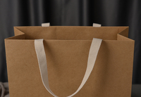 Sac de nourriture cadeau kraft durable SML logo personnalisé sac en papier avec poignée en ruban