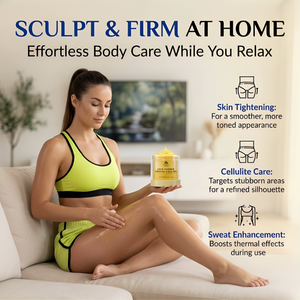 OEM EXPRESSIONS WELLNESS Gel Corps Raffermissant Anti-Cellulite Effet Sudation Doré pour Peau Relâchée, <span class=keywords><strong>Ventre</strong></span> <span class=keywords><strong>Plat</strong></span>, Cuisses, Fesses et Bras - Product Image 4