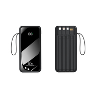 Batterie externe RK163 30000mAh 22.5W avec câbles intégrés, chargeur portable pour iPhone et Android, prise en charge OEM
