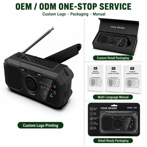 <span class=keywords><strong>Radio</strong></span> meteorológica de emergencia con manivela solar, AM/FM, portátil, recargable, batería de 1200 mAh, linterna LED, alarma SOS para huracanes - Product Image 3