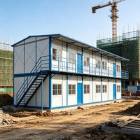 Edificio Prefabricado Reutilizable Tipo K, Resistente al Viento y al Fuego, Panel Sándwich, Refugio de Emergencia, Campamento Temporal, Dormitorio