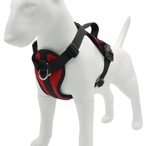Adjustable Padded Nylon Dog <b>Harness</b> Red <b>Black</b> Buckle Closure Simple Style for Medium Dogs - Product Image 5